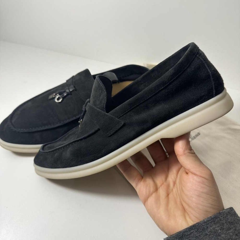 Loro Piana black loafers